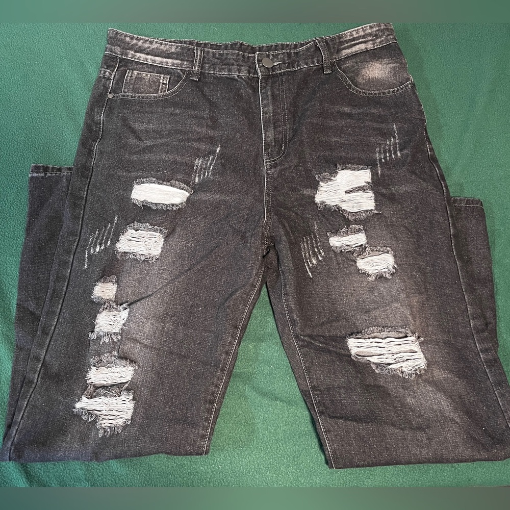 Ripped baggy denim jeans